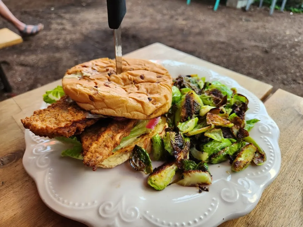 Schnitzel Sandwich with Brussel Sprouts
